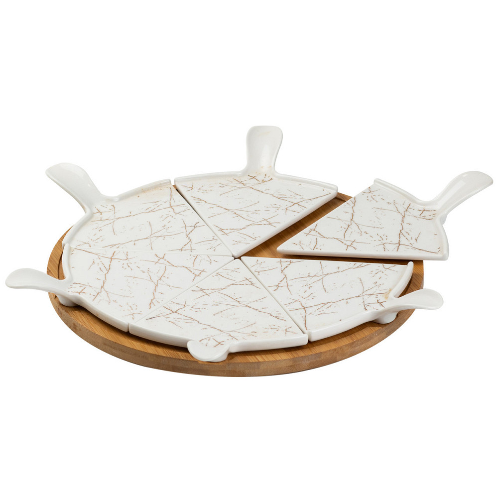 Тарілка для піци 28 см з бамбуковою підставкою Київ - фото 5