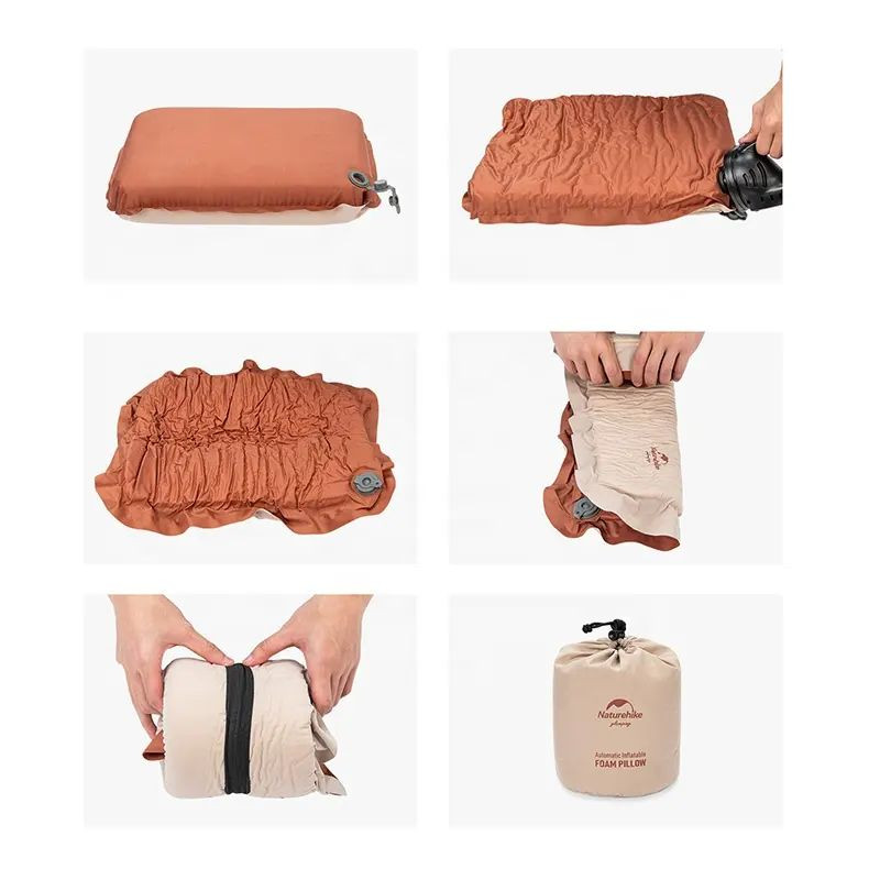 Подушка самонадувна бесшумна Naturehike NH21ZT001, персиковий Киев - изображение 8