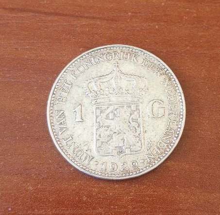 Монета 1 Гульден Нидерланды Серебро 1929 Полтава - изображение 1