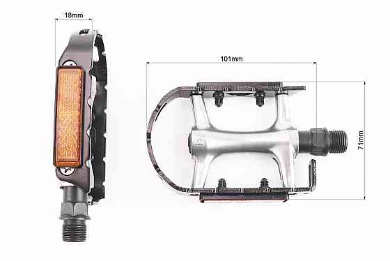 Педалі ROAD 9/16" (108x63x24mm) алюмінієві, сріблясто-чорні R126DU Київ