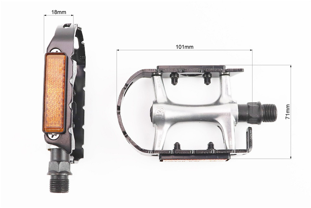 Педалі ROAD 9/16" (108x63x24mm) алюмінієві, сріблясто-чорні R126DU Київ - фото 2