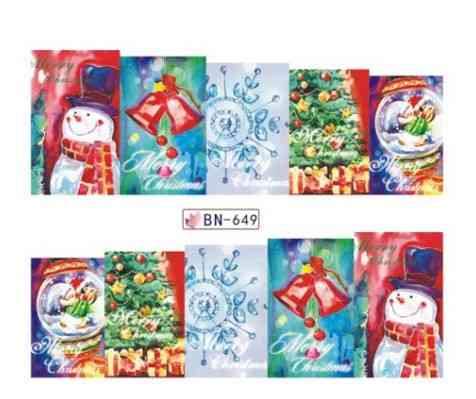 Новогодние наклейки на ногти BN-649 Киев