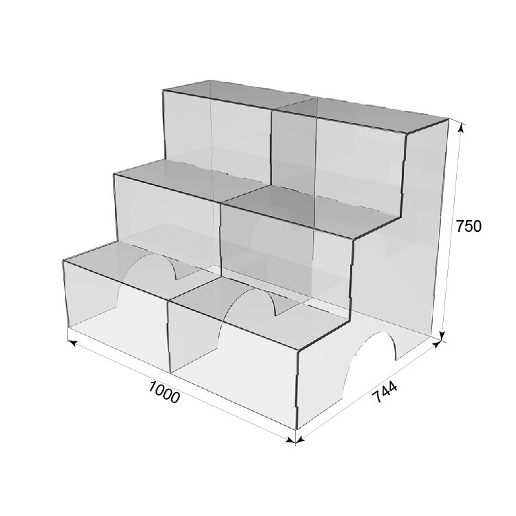 Товарная горка EKOSTAR на 3 полки 1000х744х750 акрил 6 мм Киев - изображение 3
