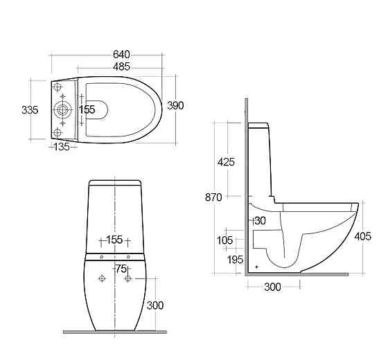Комплект унитаз бачок крышка RAK Ceramics Reserva (RAK0028) Белый Винница