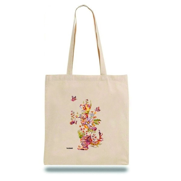 Екошопер BookOpt BK4050 Грайливий кіт з метеликом бежевий Луцьк - фото 2