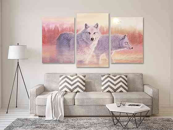 Модульная картина в гостиную / спальню  Вовки  Art-681_3 Киев