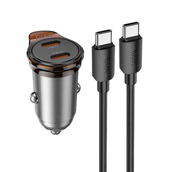 Автомобільний зарядний пристрій HOCO NZ16B Rigorous PD45W(2C) car charger set(C to C) metal grey Одеса