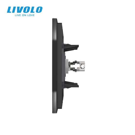 Розетка телевізійна LIVOLO чорна матова скло Коломия