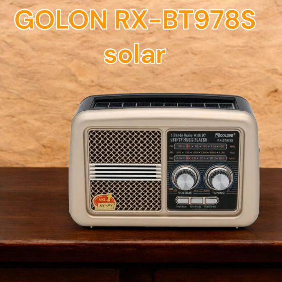 Радіоприймач GOLON RX-BT978S solar FM/AM/SW радио Одеса
