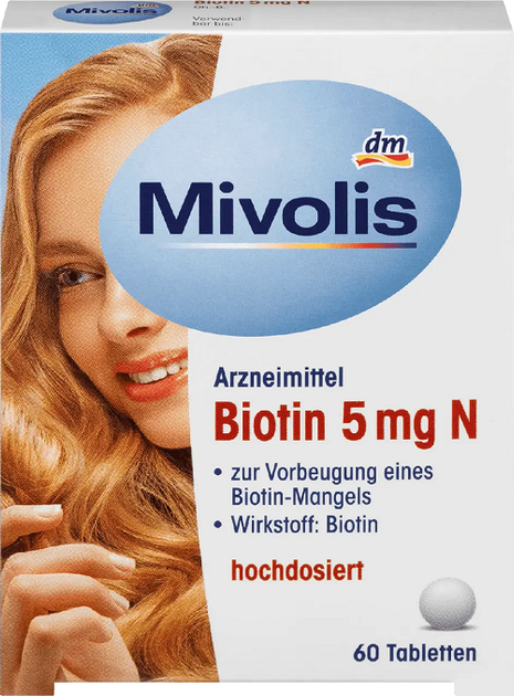 Биологически активная добавка Mivolis Biotin 5 mg 60 шт Львов - изображение 1