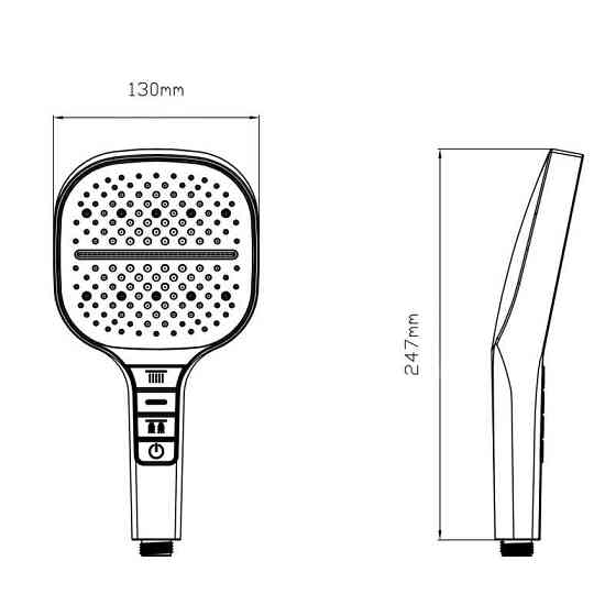 Лійка для ручного душу Qtap Rucni 130x130 мм QTRUC125CRM45956 хром/чорна Київ