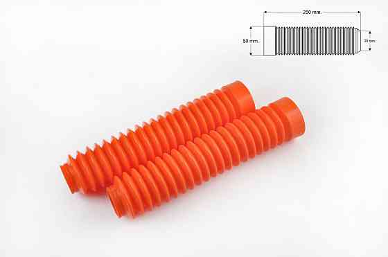 Гофри передньої вилки (пара) універсальні L-250mm, d-30mm, D-50mm (помаранчеві) MZK Київ