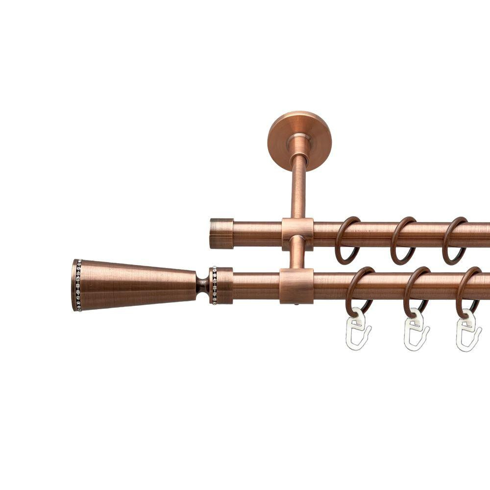 Карниз Orvit Меркурія металевий дворядний закритий гладка труба кільце металеве Мідь 16\16 мм 160 см Львов - изображение 1