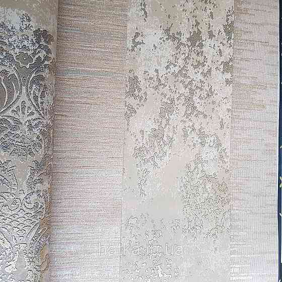 Шпалери флізелінові еко Galerie Metallic FX 0,53Х10 англійські під штукатурку структурні золотом на коричневому Київ