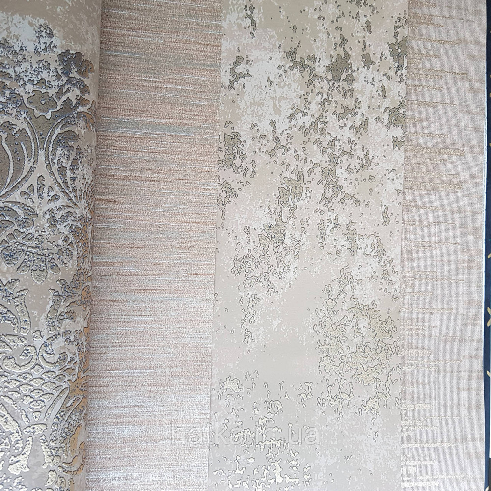 Шпалери флізелінові еко Galerie Metallic FX 0,53Х10 англійські під штукатурку структурні золотом на коричневому Київ - фото 2