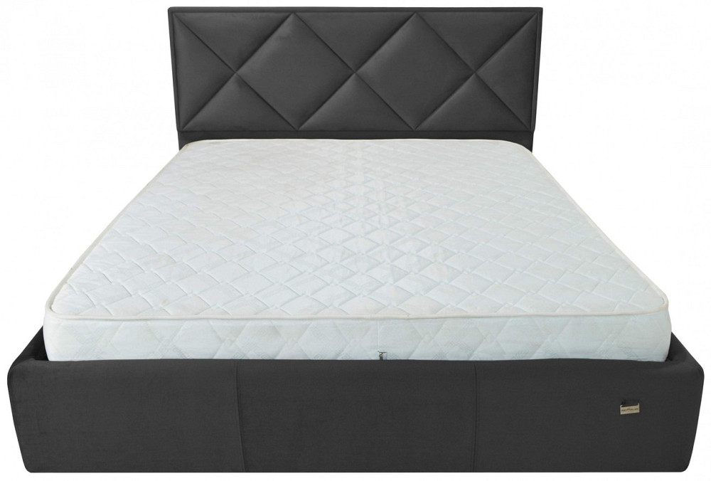 Ліжко Двоспальне Leeds VIP 160 х 190 см Missoni 009 З додатковою металевою цільнозварною рамою Темно-сірий Дніпро - фото 12