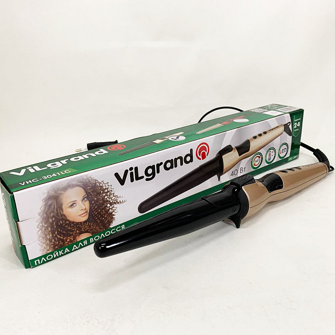 Плойка-щипцы для прикорневого объема ViLgrand VHC-3041LC 40 Вт, Конусные плойки для завивки волос KR-79 Львов - изображение 2
