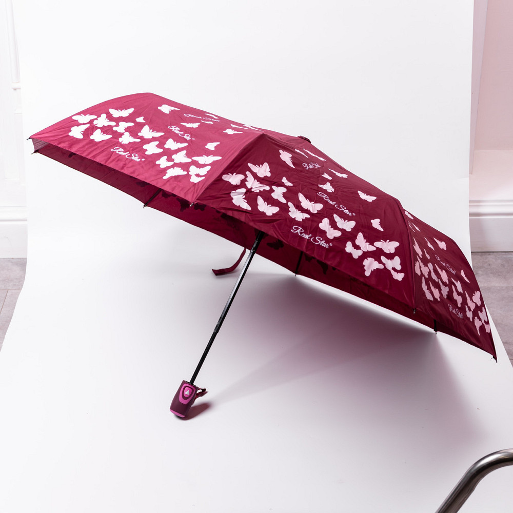 Полуавтоматический зонт с принтом, красный, 97 см Киев - изображение 3