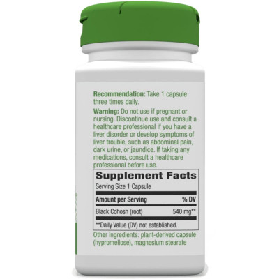 Трави Nature&apos;s Way Клопогон, 540 мг, Black Cohosh, 100 вегетаріанських капсул (NWY-10500) Вінниця - фото 2