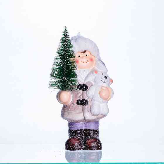 Фигурка Девочка с елкой, новогодний декор из фарфора Киев