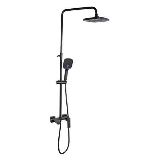 Душевая система из латуни Qtap Gemini на три потребителя (с изливом) QTGEM111BLM45686 Black Matt Харьков