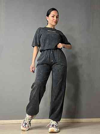 Костюм жіночий Coast Moda 4351 штани з футболкою з вишивкою графіт, графіт, S Одеса