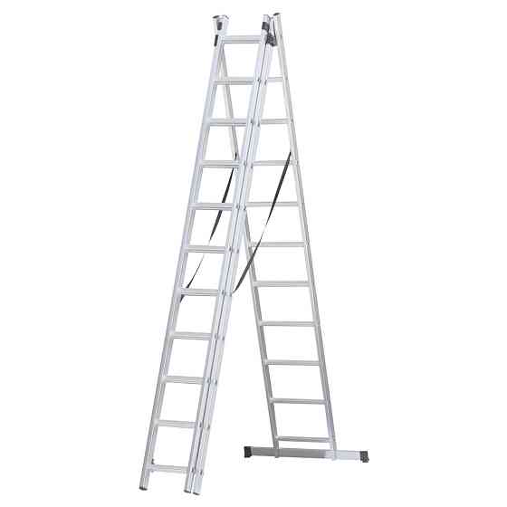 Драбина розкладна універсальна 3×11 щаблів 7.33 м SIGMA (5032364) Київ