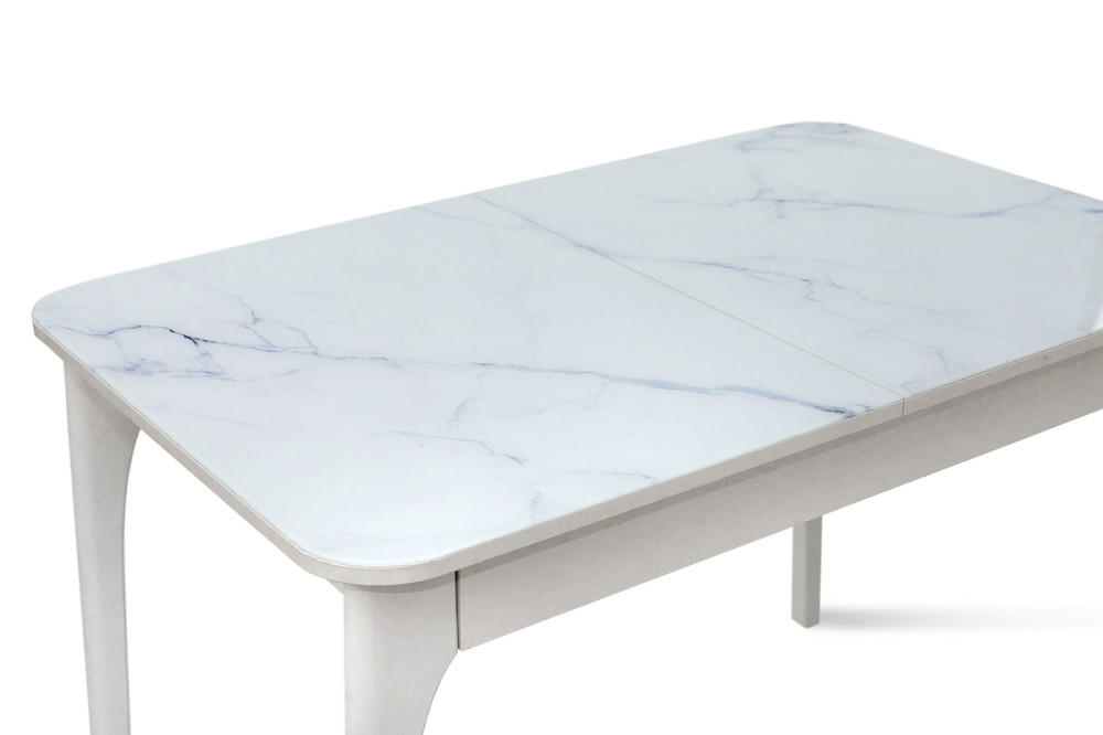 Стіл Фієста (110+35)*70, білий/мрамор білий Київ - фото 7