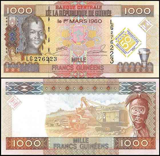 Guinea Гвінея - 1000 Francs 2010 UNC Полтава