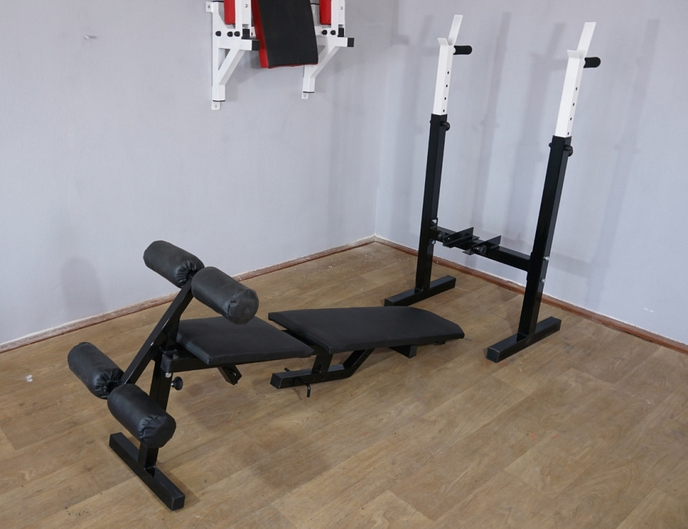 Скамья для жима со стойками Стойки, скамьи для жима и приседаний регулируемая складная Киев - изображение 8