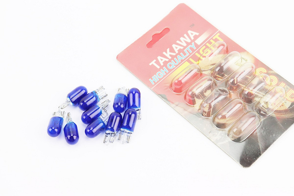 Лампа повороту (синя без цоколя) 12V / 3W T10, 10 шт. Київ - фото 1