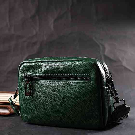 Модна жіноча сумка крос-боді з натуральної шкіри Vintage 22296 Зелена Київ