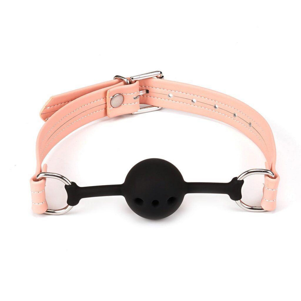 Повітропроникний кляп Liebe Seele Dark Candy Pink Ball Gag, силіконова кулька, діаметр 4,3 см Sex Aura Київ - фото 1