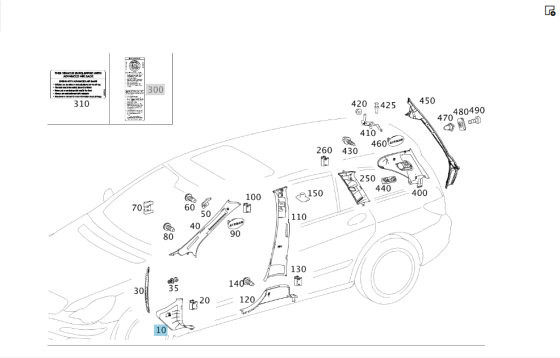 Mercedes-Benz  A2516800180 9051 Нижня обшивка лівої стійки "A" чорна R-class short W251 R-class long V251 Одеса