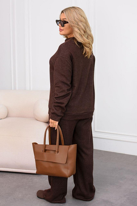 Женский костюм из двусторонней ангоры шоколад, 50/52 Одесса - изображение 3