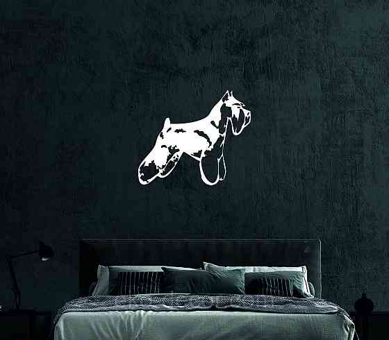 Декоративне настінне Панно «Шнауцер», Декор на стіну 70*64 см, Білий Київ