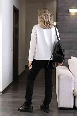 Жіночий спортивний костюм двонитка "Foll" | Норма і батал Чорний, 54-56 Київ