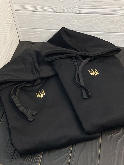 Парні худі для хлопця та дівчини - "ТРИЗУБ" L, XL Чернівці - фото 1