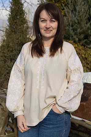 Вышиванка женская, натуральная льняная, топ Киев