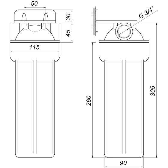 Посилена фільтр-колба для гар. води Bіо+ systems HT-10, 3/4″ Луцк