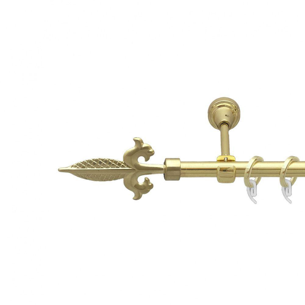 Карниз Orvit Генуя металевий однорядний відкритий гладка труба кільце фасонне металеве Золото 16 мм 300 см (7751861) Львів - фото 1