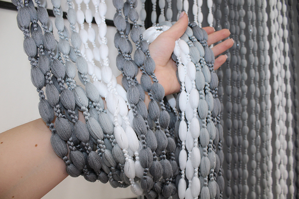 Штори-нитки "Шиніл" з люрексом Темно-сірий з сіро-білим 300х300см 1 шт (61-042) Київ - фото 7