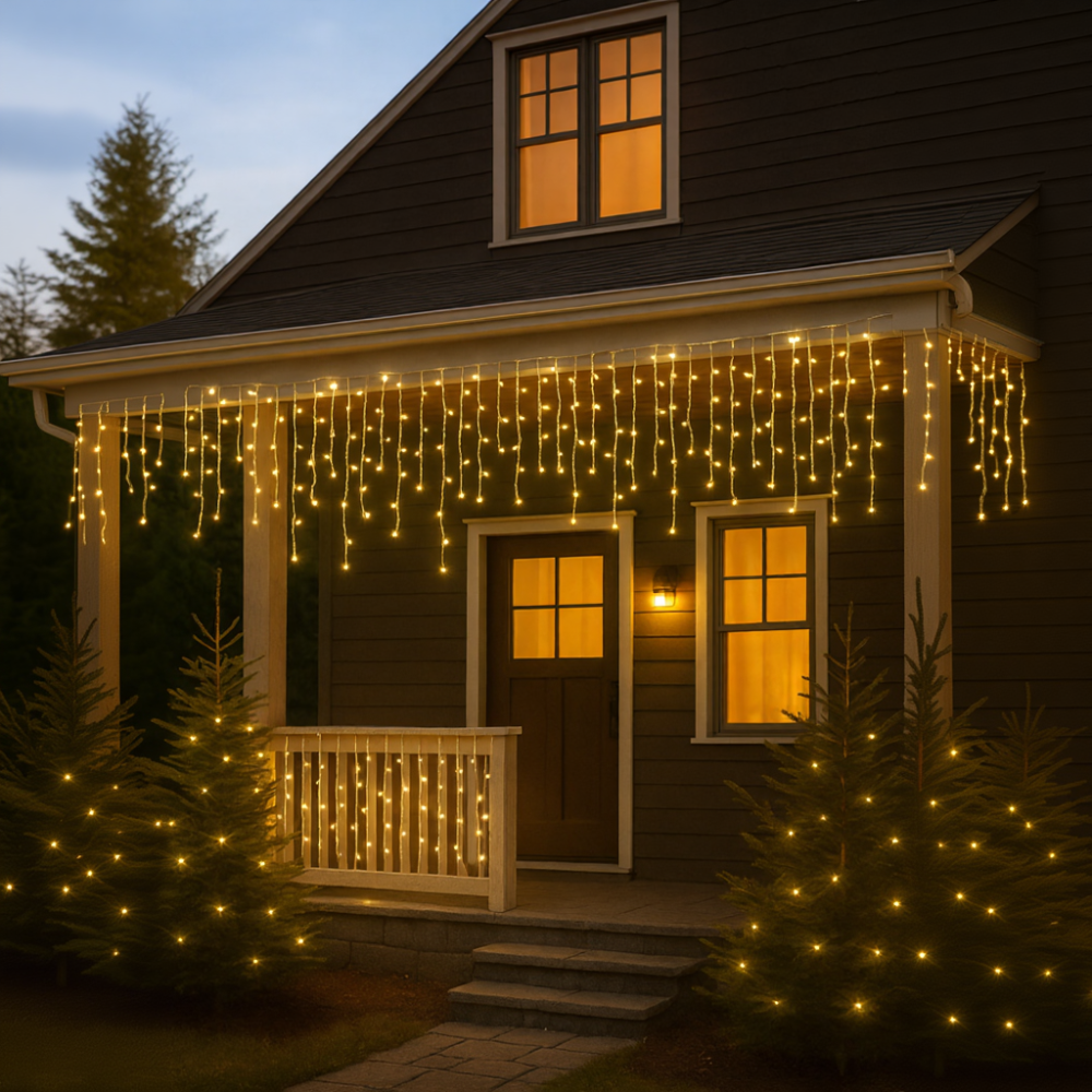 Гирлянда Бахрома 12 м, 200 LED, жовтий провод Київ - фото 2