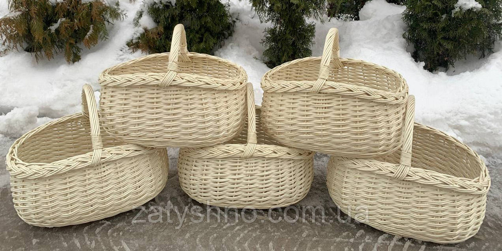 Корзина плетеная пасхальная, белая Киев - изображение 2