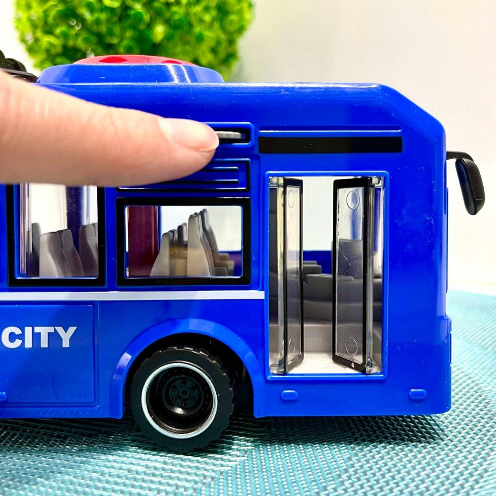 Тролейбус з інерцією підсвічуванням і звуком відчиняються двері Синій (JS163BC) Чернігів - фото 7