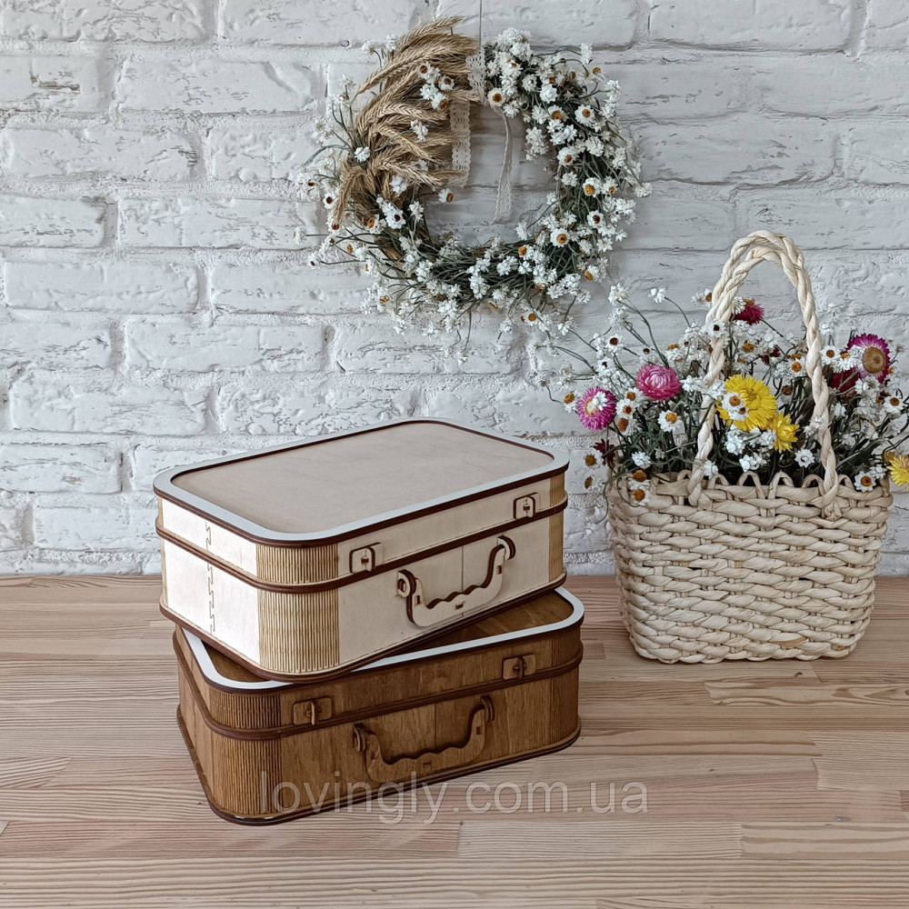 Деревянная коробка - чемодан оттенок орех 28/18/9 см Ирпень - изображение 5
