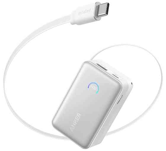 Портативний зарядний пристрій Anker Nano - 10000 mAh 45W Built-In USB-C Cable White (7198078) Київ