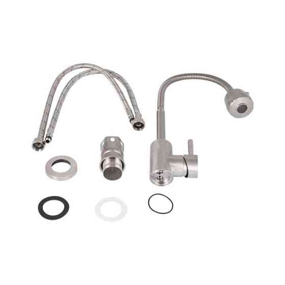 Змішувач для кухні Lidz Aria 015F41 з гнучким виливом (k35) LDARI015F41NKS45306 Nickel Київ