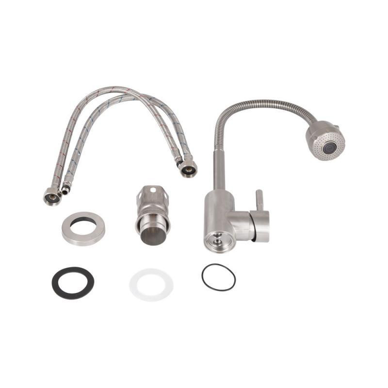 Змішувач для кухні Lidz Aria 015F41 з гнучким виливом (k35) LDARI015F41NKS45306 Nickel Київ - фото 6