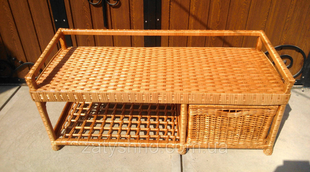 Плетеная лавка диван с ящиком для обуви Киев - изображение 5